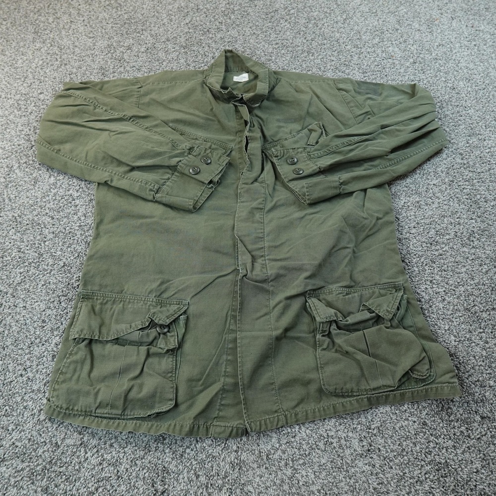 VTG Military Jacket Mens MT Green OG 107 Ripstop Jungle Combat Coat Vietnam Army